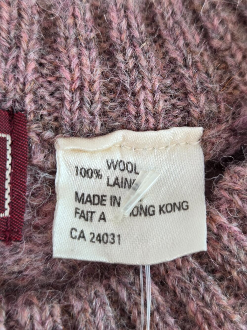 Vintage David Garrick Wool Sweater Mens Size Small Dusty Rose Eaton's 1980s NWT - Picture 5 of 10
